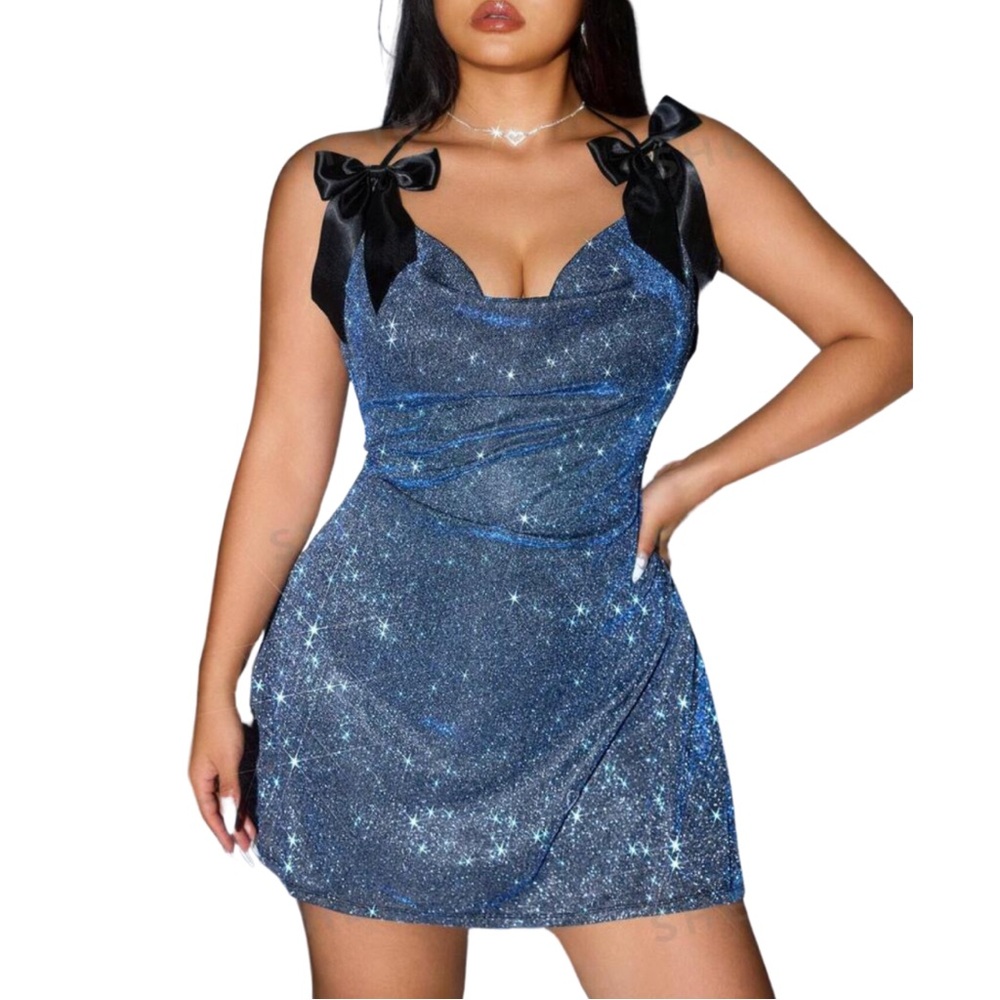 💙🖤 PLUS Glitter Dress 🖤 💙 - Picture 4 of 5